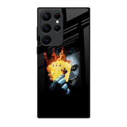 QRIOH AAA Joker Printed Samsung Galaxy S22 Ultra Glass Back Case Mobile Accessories-image-47