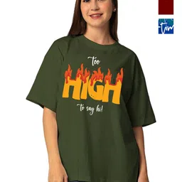 STATUS MANTRA Women 3 Printed Extended Sleeves Applique T-shirt-image-84
