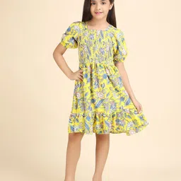 DEKLOOK Girls Puff Sleeve Crepe Fit & Flare Dress-image-87