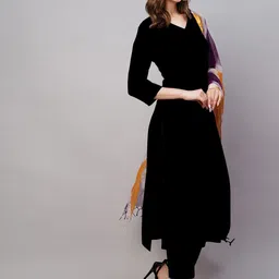 GoSriKi Women V-Neck Kurta with Trousers & Dupatta-picture-10