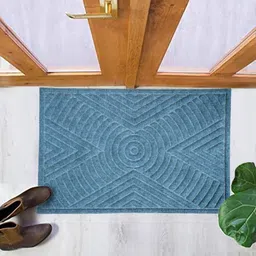 Cortina Blue & Black Textured Coir Doormat-49