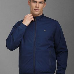 Louis Philippe Men Mock Collar Solid Casual Bomber Jacket-picture-33