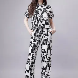 4WRD by Dressberry Block Printed Shirt Collar Neck Shirt With Trousers Co-Ords-image-44