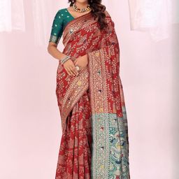Moda Rapido Woven Design Zari Silk Cotton Kanjeevaram Saree-image-39