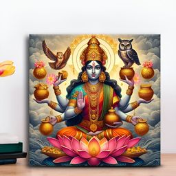 OLIVE TREE Red & Blue Canvas Religious Wall Painting-picture-7