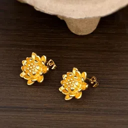DressBerry Stainless Steel Gold-Plated Floral Shaped Anti Tarnish Studs-image-61