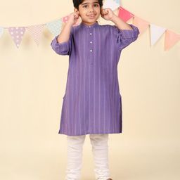 Fabindia Boys Striped Festive Cotton Straight Kurta-picture-46