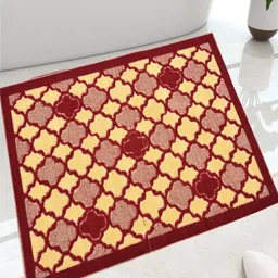 Myntra Elegant Homes 2-Pcs Red & Beige Printed Cotton Rectangular Anti-Slip Doormats image 4
