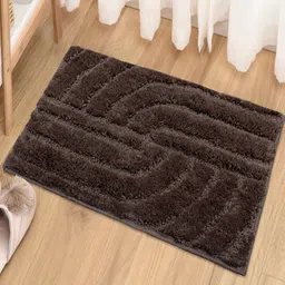LUXEHOME INTERNATIONAL Brown Textured 1800 GSM Bath Rug-image-79
