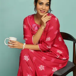 9shines Label Women Embroidered Maxi Nightdress-image-79