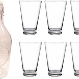 BOTTLE, 6GLASS IOP39 Jug Bottle Glass Set-image-87