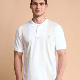 U.S. Polo Assn. Men Colourblocked Slim Fit Cotton Polo T-shirt-picture-0
