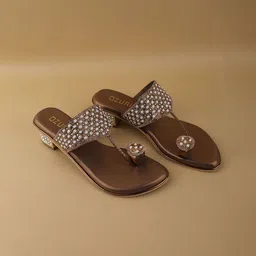 Ozuri Women Embellished Party Block Sandals-21