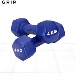 GRIP Unisex Set Of 2 Hexagon Fixed Weight Dumbbell - 4 kg Each image 4