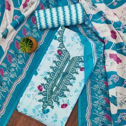 SHADOW & SAINING Printed Pure Cotton Unstitched Dress Material-image-78