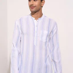indus route by Pantaloons Men Thread Work Dobby Pathani Kurta-28