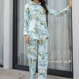 Chandbaali Floral Printed Shirt Collar Shirt With Trouser-image-78