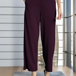 Moda Rapido Women Comfort Easy Wash High-Rise Regular Fit Trousers-picture-49