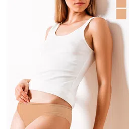 Heelium Pack Of 4 Mid-Rise Seamless Hipster Briefs P4-W-Brief-BGE-M-image-47