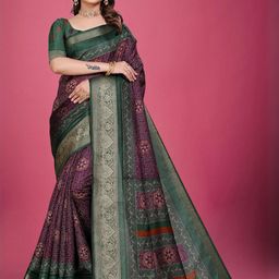 VS MALL Lavender Art Silk Sarees-image-61