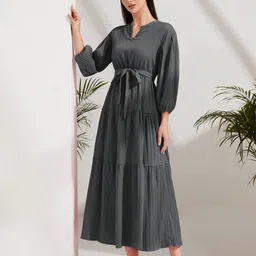 FNOCKS Flared Sleeve Applique Fit & Flare Midi Dress-picture-41