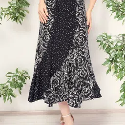 DressBerry Printed A-Line Maxi Skirt-30