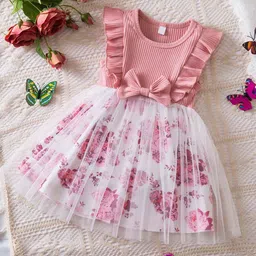 Netra Creation Girls Floral Printed Fit & Flare Dress-image-54