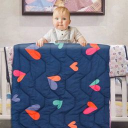 Aura Blue & Orange Geometric Microfiber Mild Winter 150 GSM Single Bed Comforter-image-42