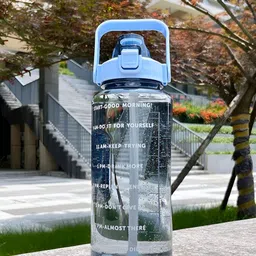 Aura Blue & White Typography Printed Water Bottle-2000ml-0