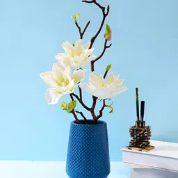 Myntra Elegant Homes Blue Modern Ceramic Floral Vase-image-75