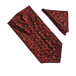 VOICI Paisley Cravat Ascot Necktie & Pocket Square Combo-image-87
