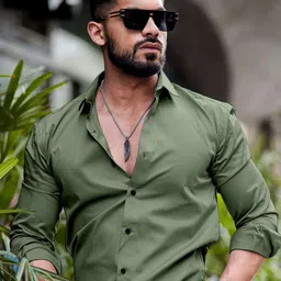 INDOPRIMO Spread Collar Long Sleeves Satin Casual Shirt-picture-31