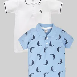 BAESD Pack Of 2 Boys Conversational Printed Polo Collar Cotton T-shirts-picture-54