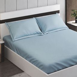 Home Centre Sienna Blue Cotton 144 TC King Bedsheet Set 2.74 m x 2.74 m-image-72