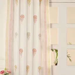 Peepul Tree Rust & Off White Floral Window Curtain-7
