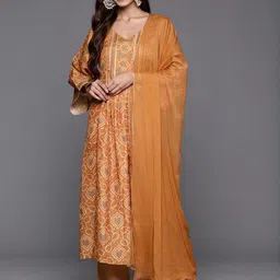 KSUT Women Rust Cotton Blend Kurta Sets-image-75