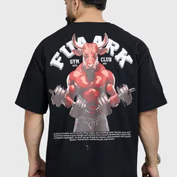 FUAARK Men Bull Cotton Oversized Fit Printed Gym Workout Tshirt-image-68
