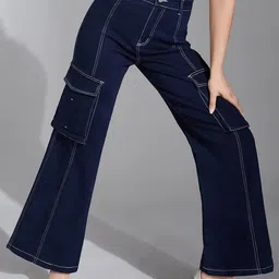 Life With Pockets Women Wide Leg Mid-Rise Stretchable Jeans-image-5