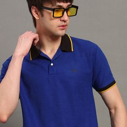 GET GOLF Men Solid Polo Collar Cotton T-shirt-image-67