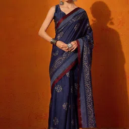 Mitera Batik Pure Cotton Bagru Saree-picture-43
