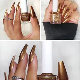 Indie Nails Set Of 2 12 Toxic Free Nail Polish- 5 ml Each- Good As Gold & Outer Space image 3