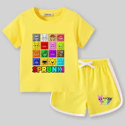 INCLUD Girls Sprunki Printed T-shirt with Shorts Clothing Set-picture-29
