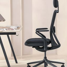 Pelicanwork Black Model 92 Textured 3D Study Arm Chair With Headrest-image-84