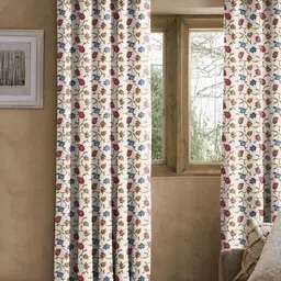CASABLEU Cream-Coloured Set of 2 Geometric Door Curtain-11
