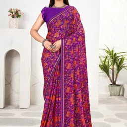 Panzora Floral Pure Chiffon Saree-image-55