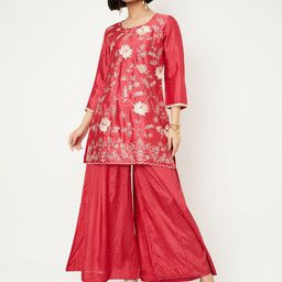 max Floral Embroidered Thread Work Kurta With Palazzo-image-15
