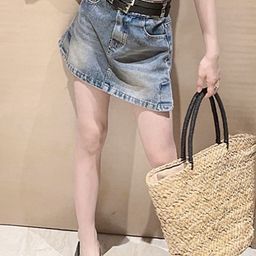 LULU & SKY Girls High Rise Washed Mini Skirts-image-56