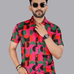 FTX Men Smart Fit Geometric Printed Spread Collar Casual Shirt-image-74