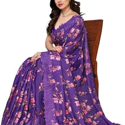 Moda Rapido Floral Printed Embroidered Saree-picture-21