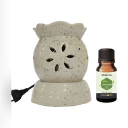 PEEPALCOMM 2Pcs White Electric Flower Round Diffuser Scented Aroma Oil - 10 ml-55